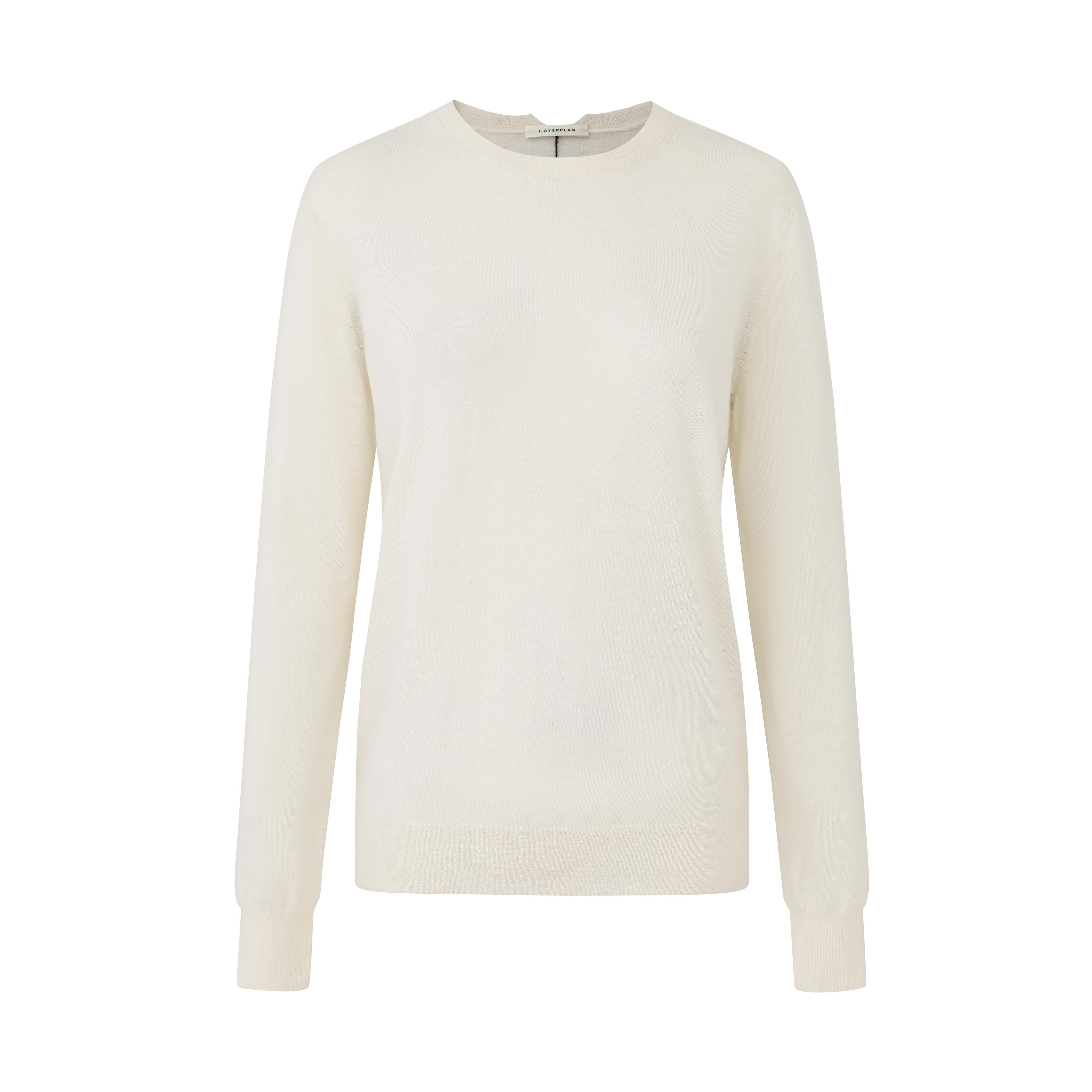 LAYERPLAN | Crew-Neck Wool Top With Scarf
