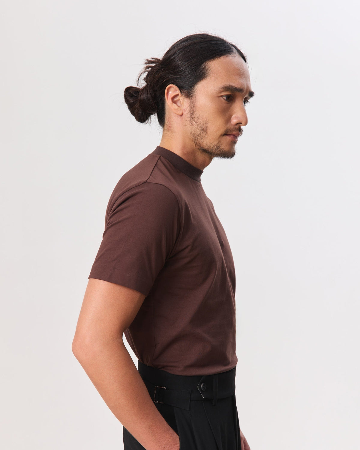 HOUSE OF ANON | Arlo Mock Neck Tee, Jersey