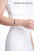 CREATIVE JEWELLERY STUDIO | Burmese White Topaz, Rhodium Plated Silver Cuff by Design of Gems