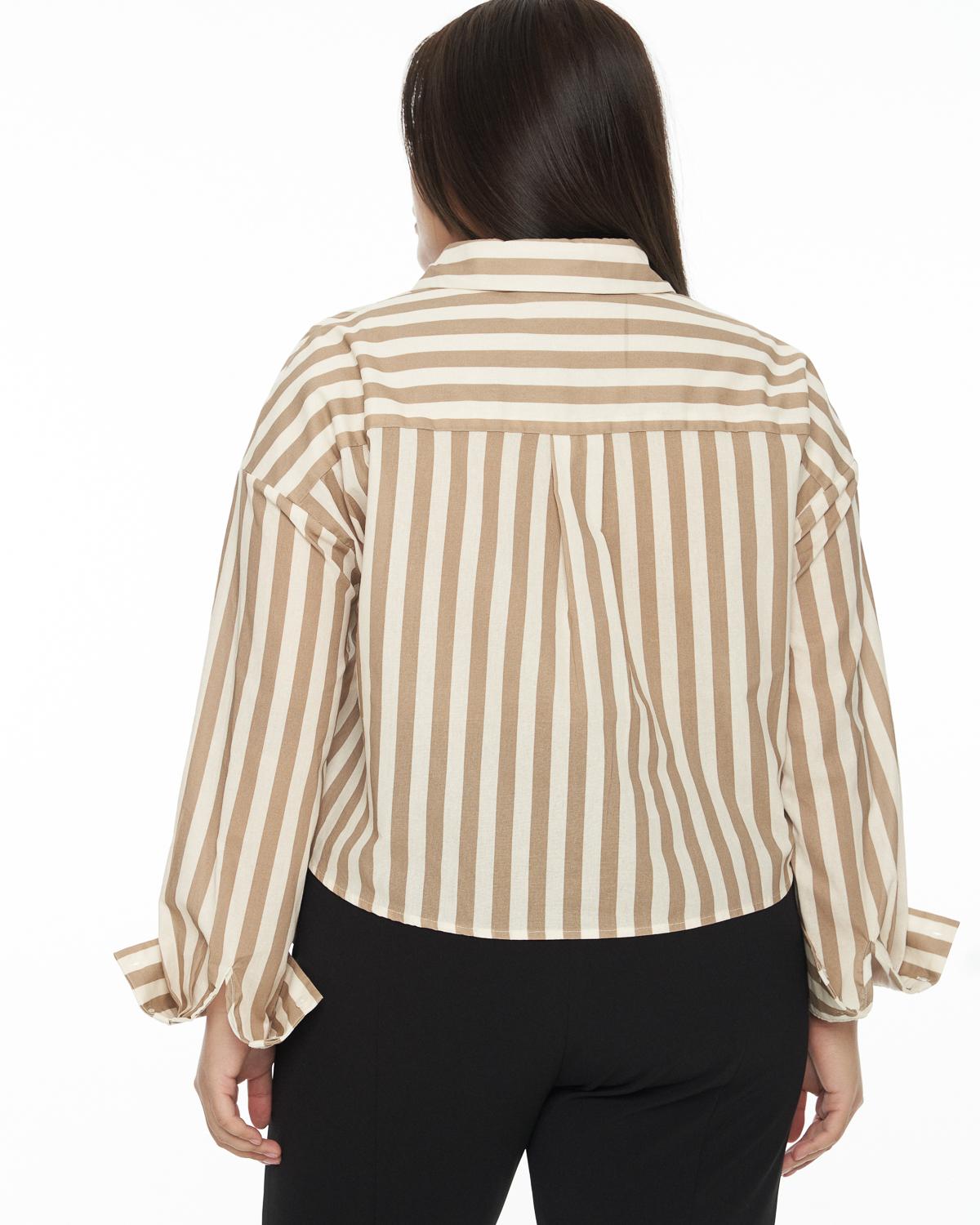 DRESSINGPAULA | Cotton Striped Crop Shirt