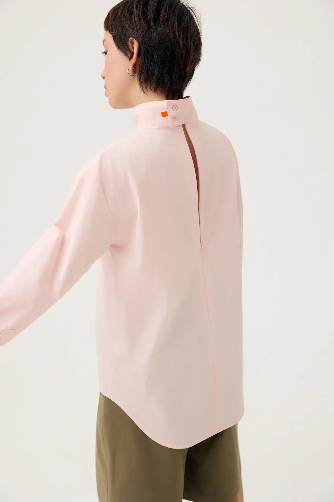 3EIGHTH | Oki Scarf Collar Top in Sakura Pink