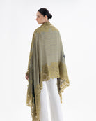 QUEENMARK | AN Assorted Lace Print Crystal Shawl Olive Olive Blue Flower