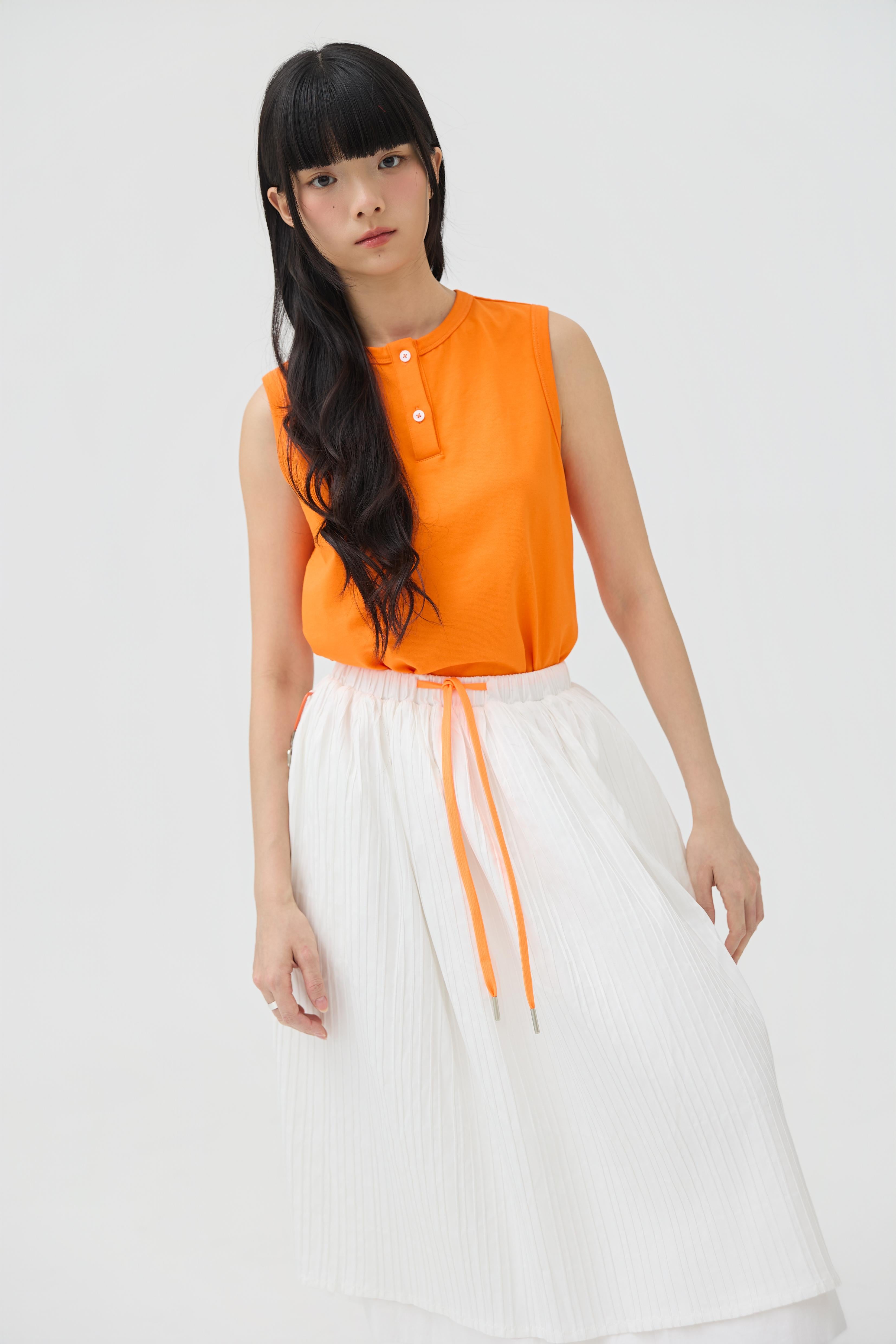 3EIGHTH | Musubi Henley Tank In Orange