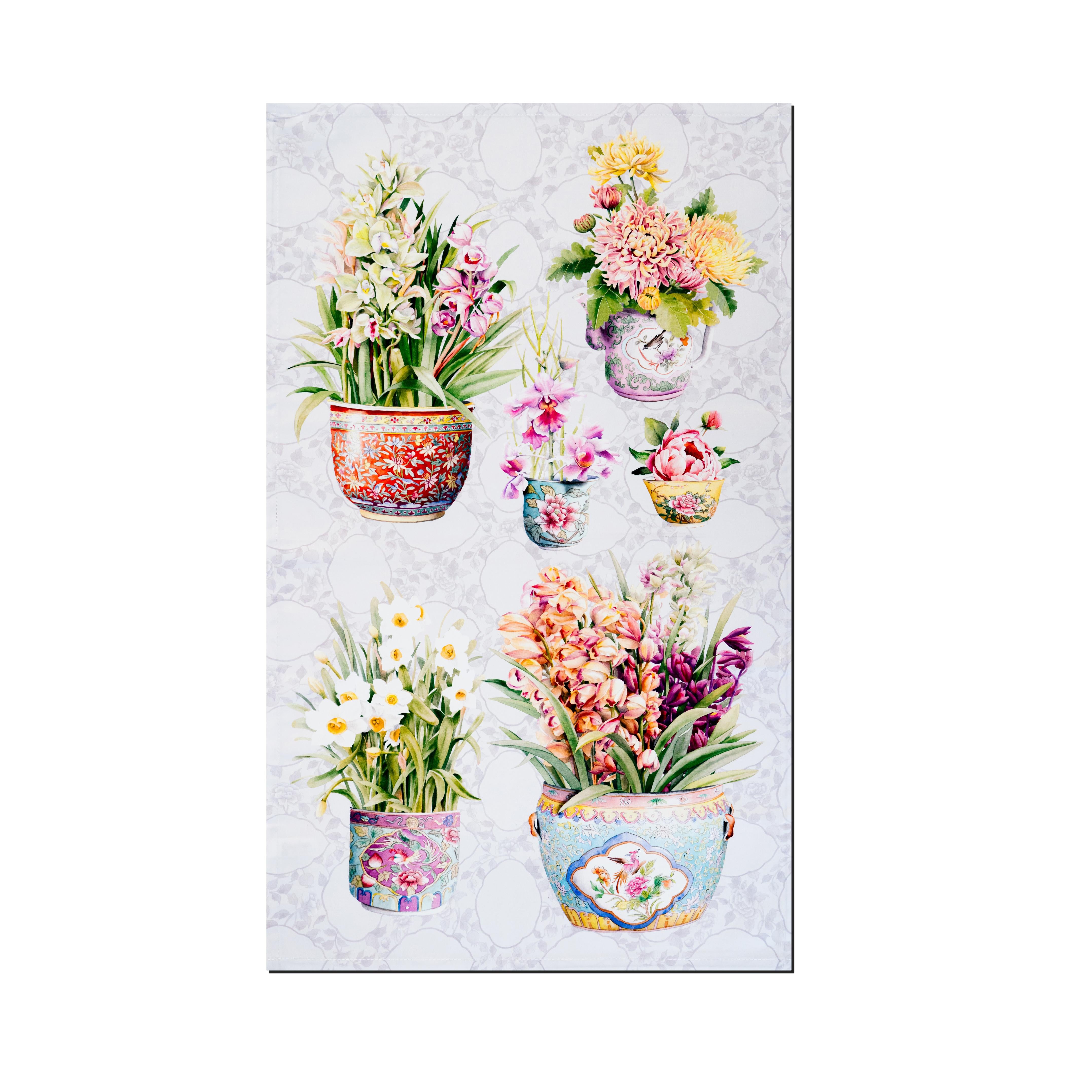 SINGLAPA | Peranakan Porcelain With Flowers Tea Towel