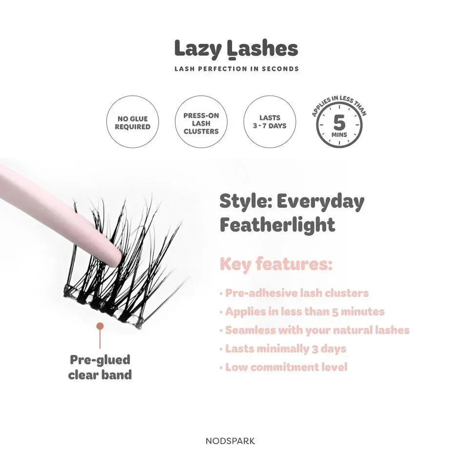 NODSPARK | Clear Band Everyday Featherlight Lazy Lashes