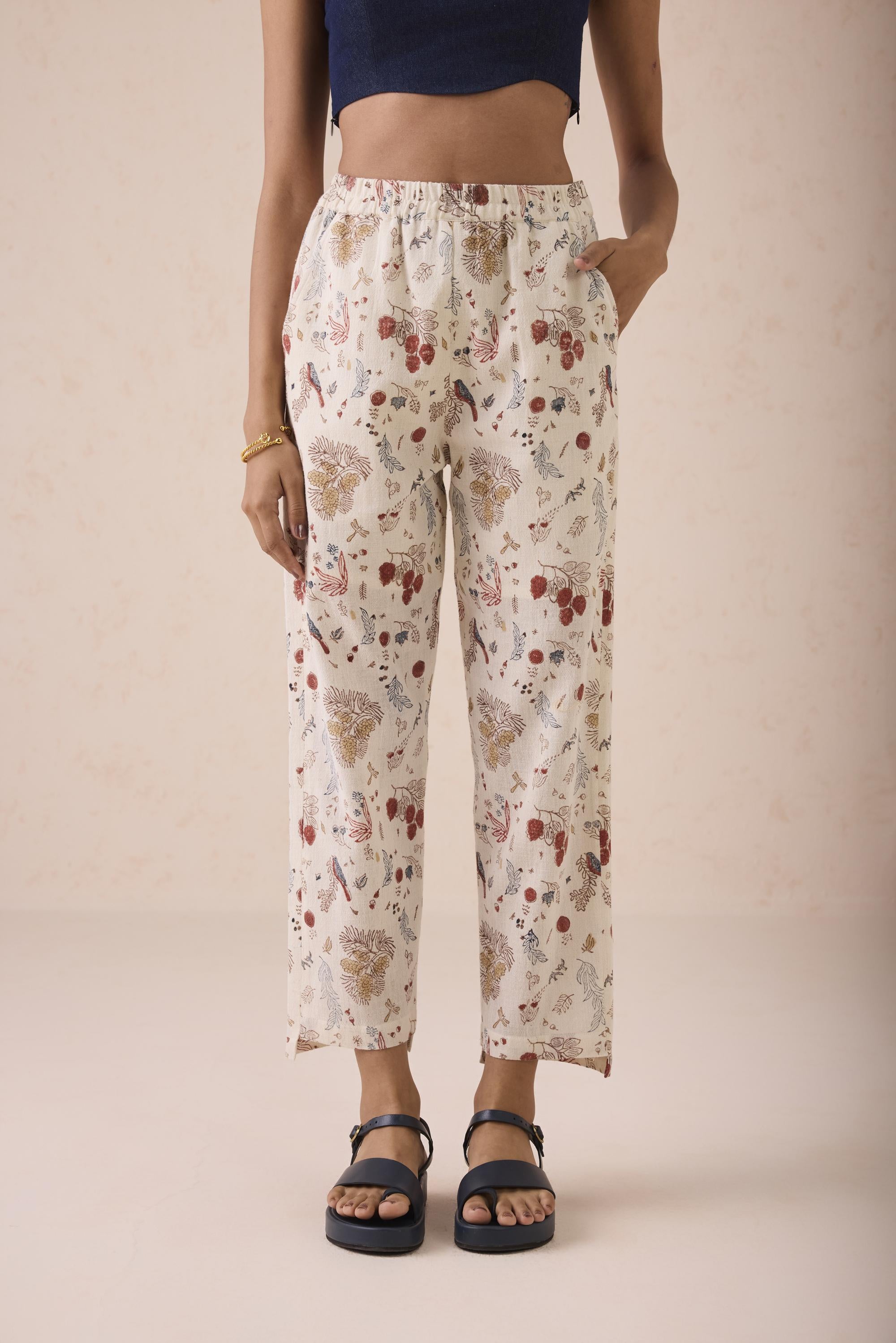 SUI | Under The Forest Sky Handspun Handwoven Organic Cotton Trousers