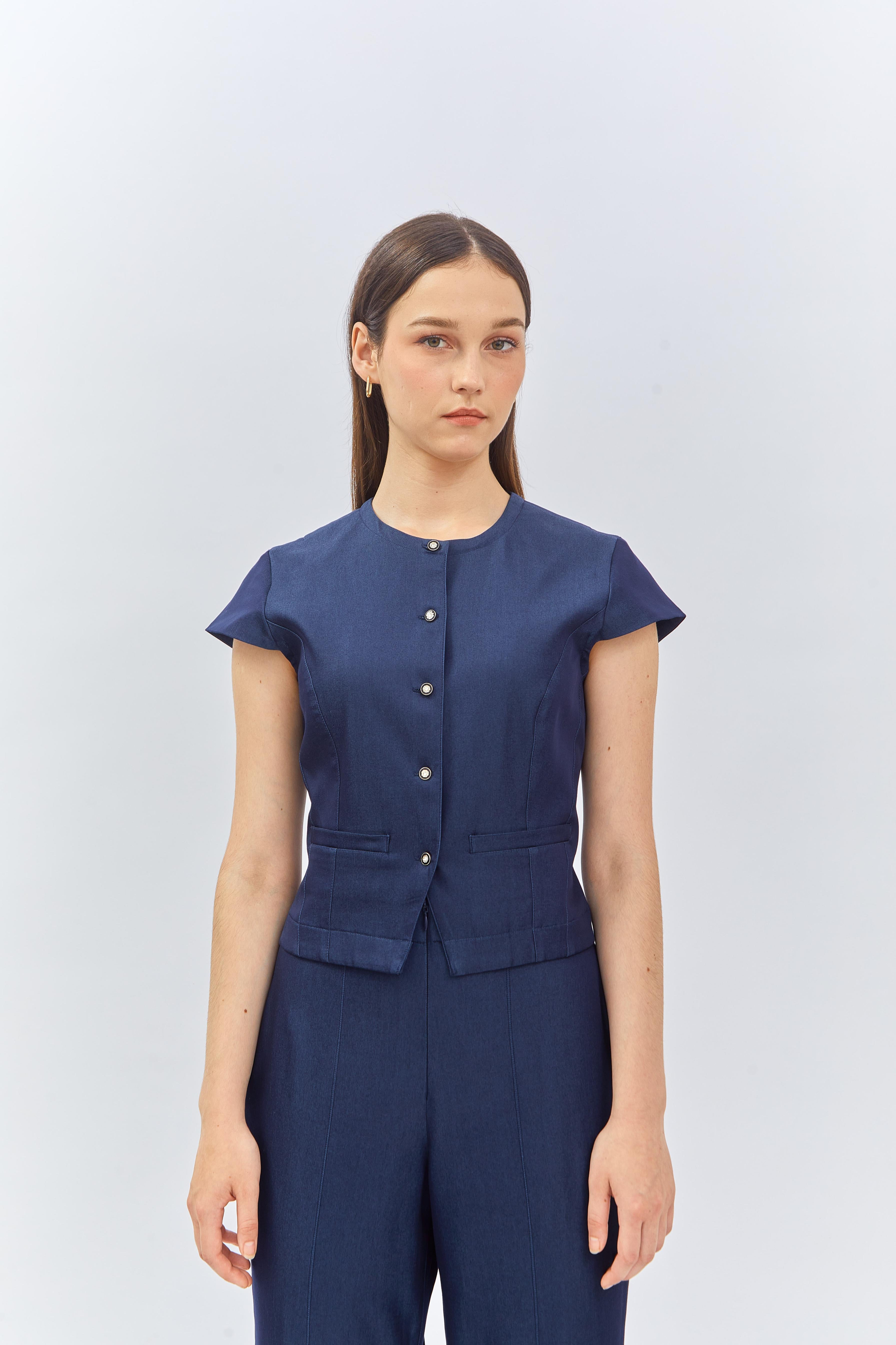 CAELI ECO LUXE | Tailored Button Top