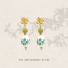 THE ANTECEDANT STORE | Bloom Of Spring Green Porcelain Earrings