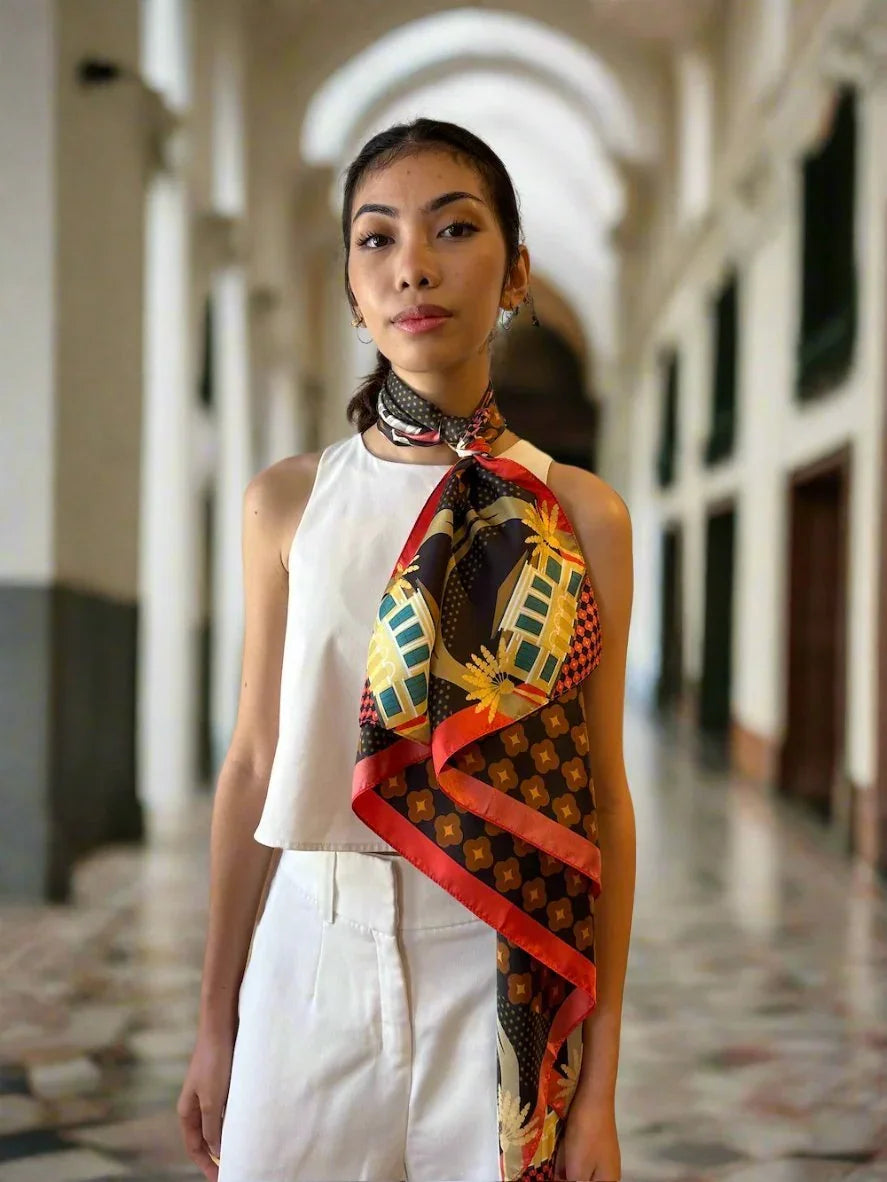 BINARY STYLE | Festive Night At Kampong Glam Silk Square Scarf 87x87cm