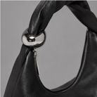 WU HAUS | Orbit Lightweight Black Leather Sculptural Bag