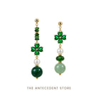 THE ANTECEDENT STORE | Four-Leaf Clover Green Crystal Earrings