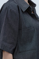 SAERO COLLECTIVE | Denim Short Sleeve Shirt | Black