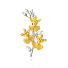 RISIS | Oncidium Symphony Brooch in Gold and Palladium with Pearls