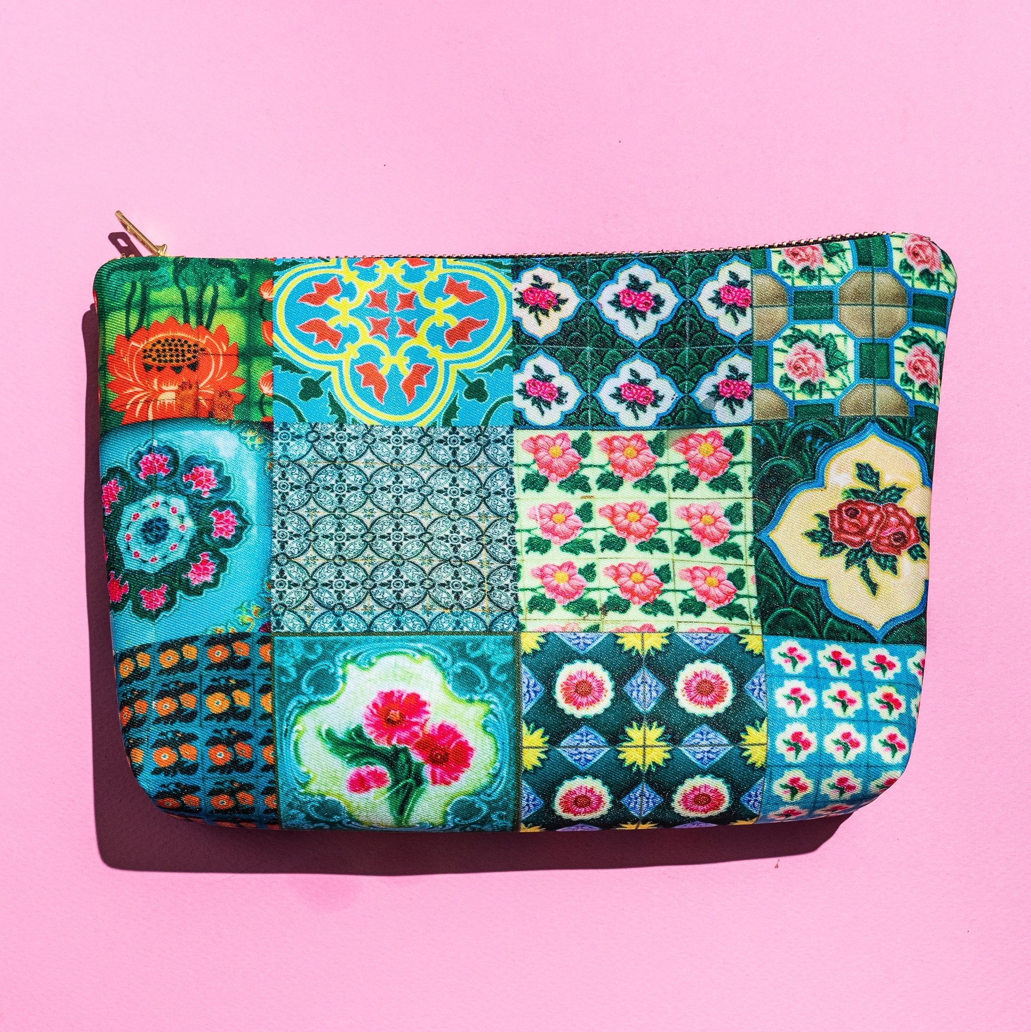 PHOTO PHACTORY | Peranakan Tiles Design Travel Pouch | Emerald