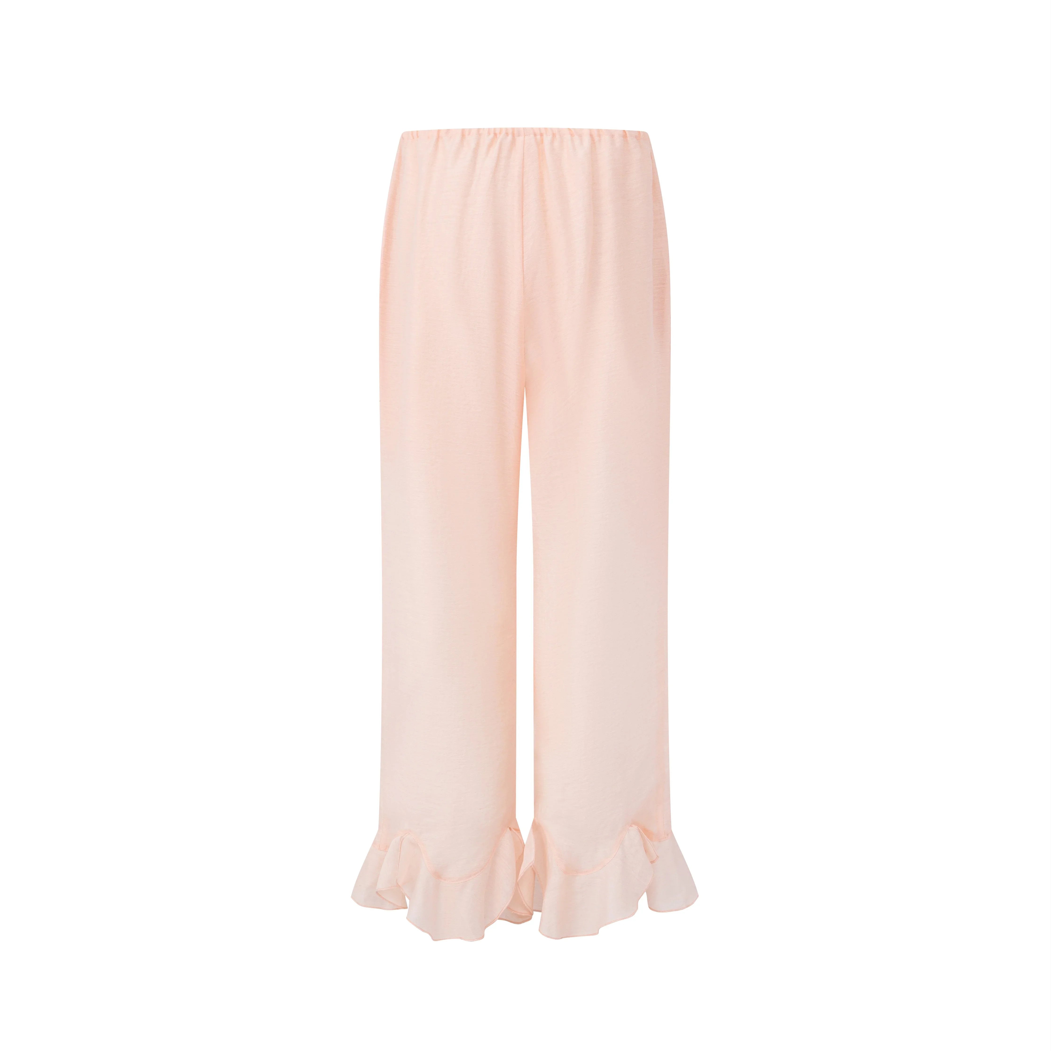 LAYERPLAN | Ara Ruffle Hem Tencel-Linen Pants
