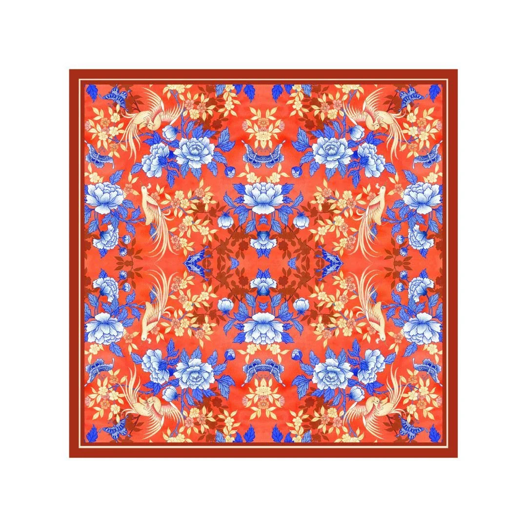 SINGLAPA | Birds & Butterfly Pocket Square