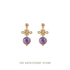 THE ANTECEDENT STORE | Auspicious Ruyi Knot With Amethyst Earrings