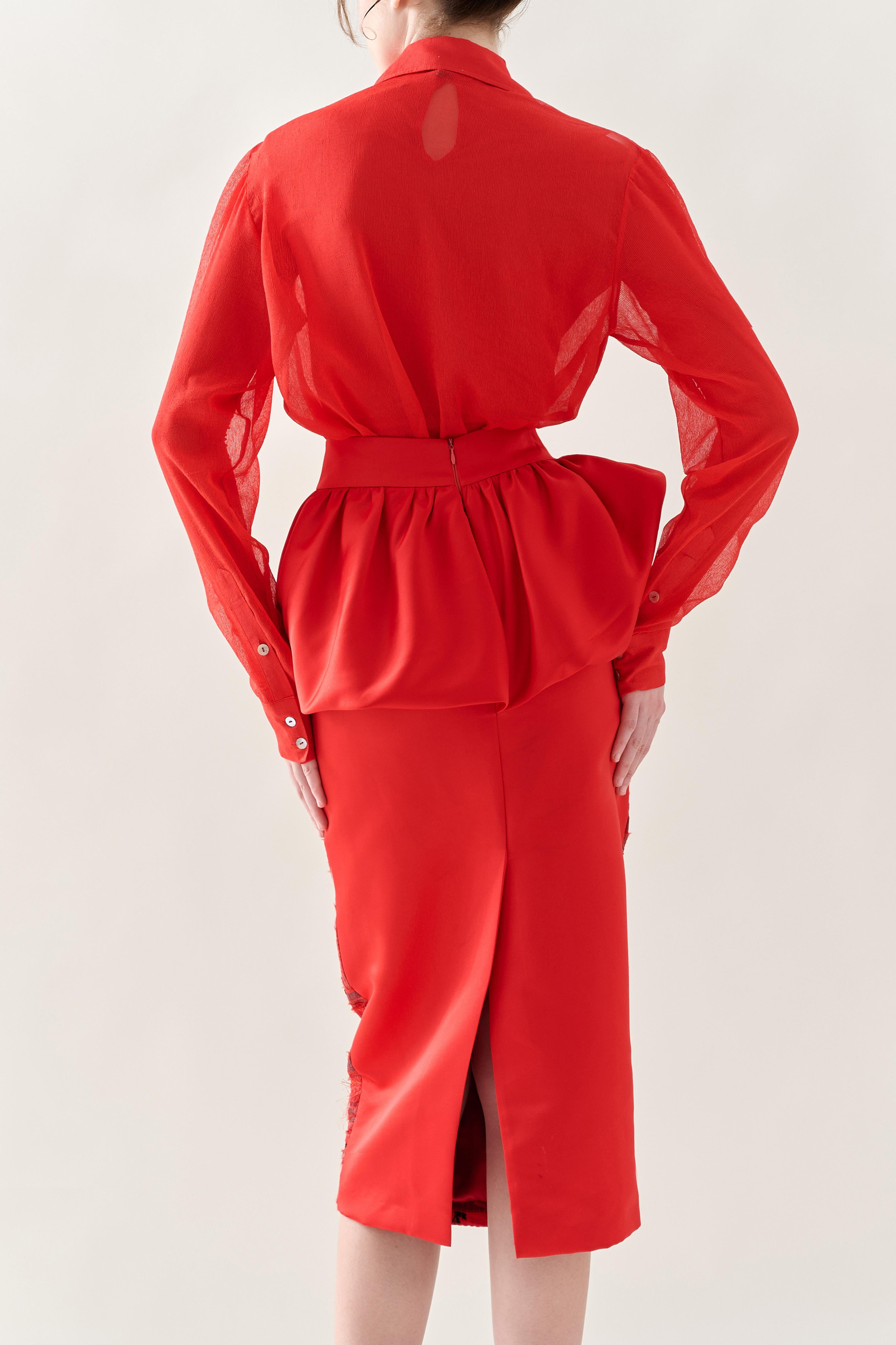 KHAAR | Scarlet Peplum Skirt