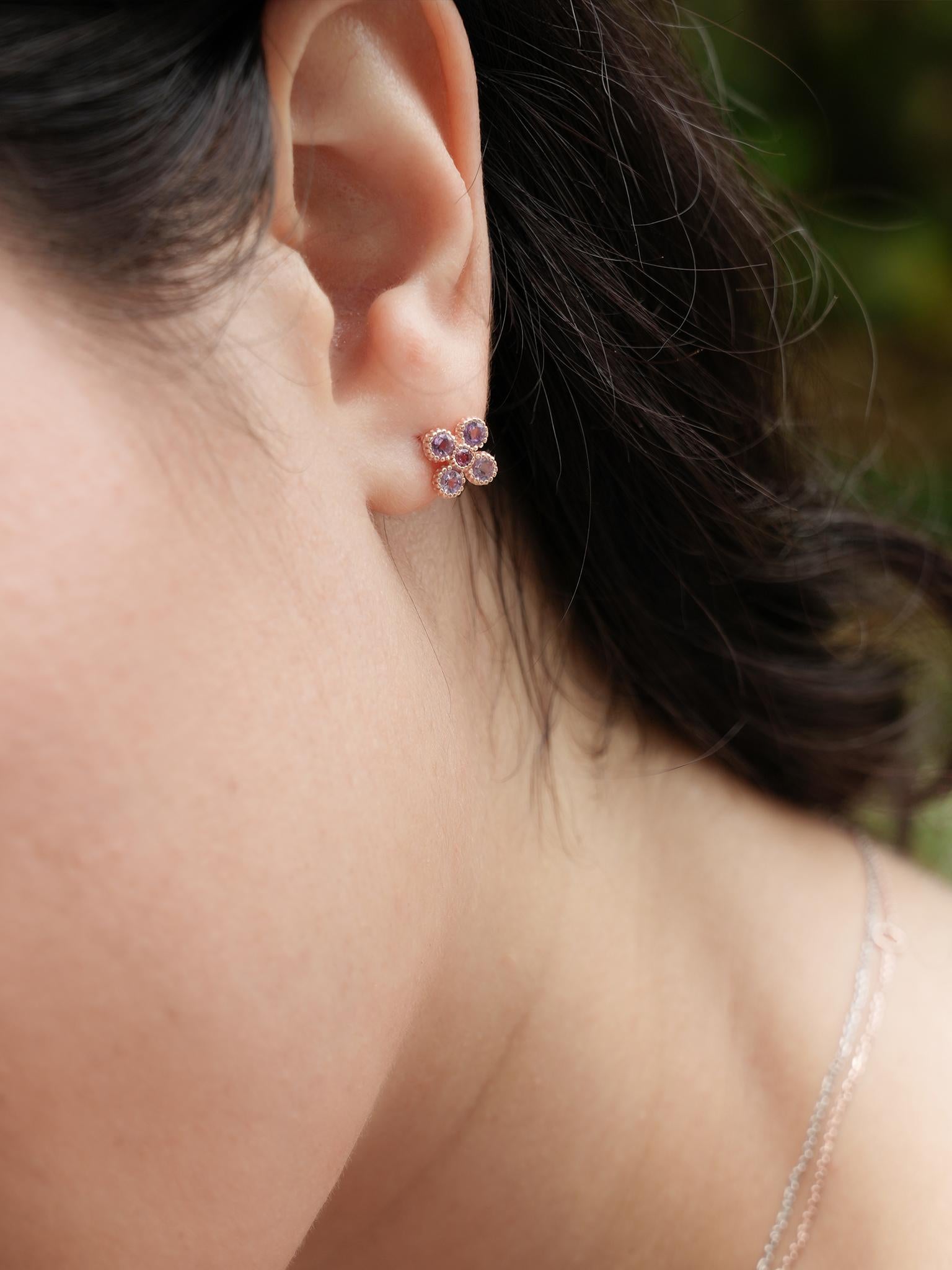 EMBRACE JEWELLERY | Gem Bloom Studs With Amethyst