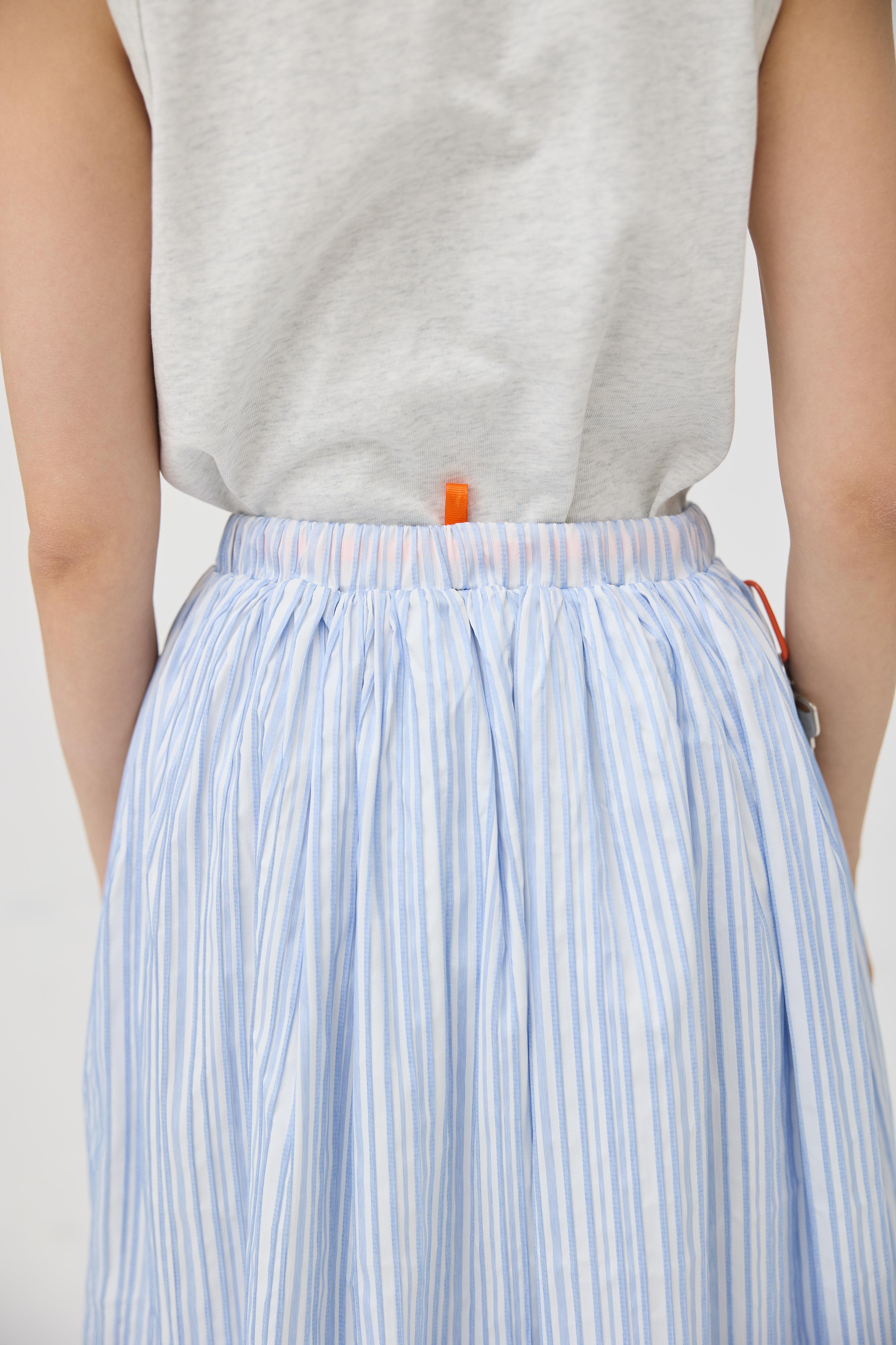 3EIGHTH | Futae Skirt In Blue Seersucker