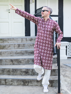 NIMBU | Tara Purple Men's Kurta Pajama Set in Muslin Cotton