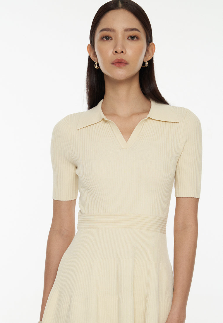 DRESSINGPAULA | Rib-Knit Polo Dress