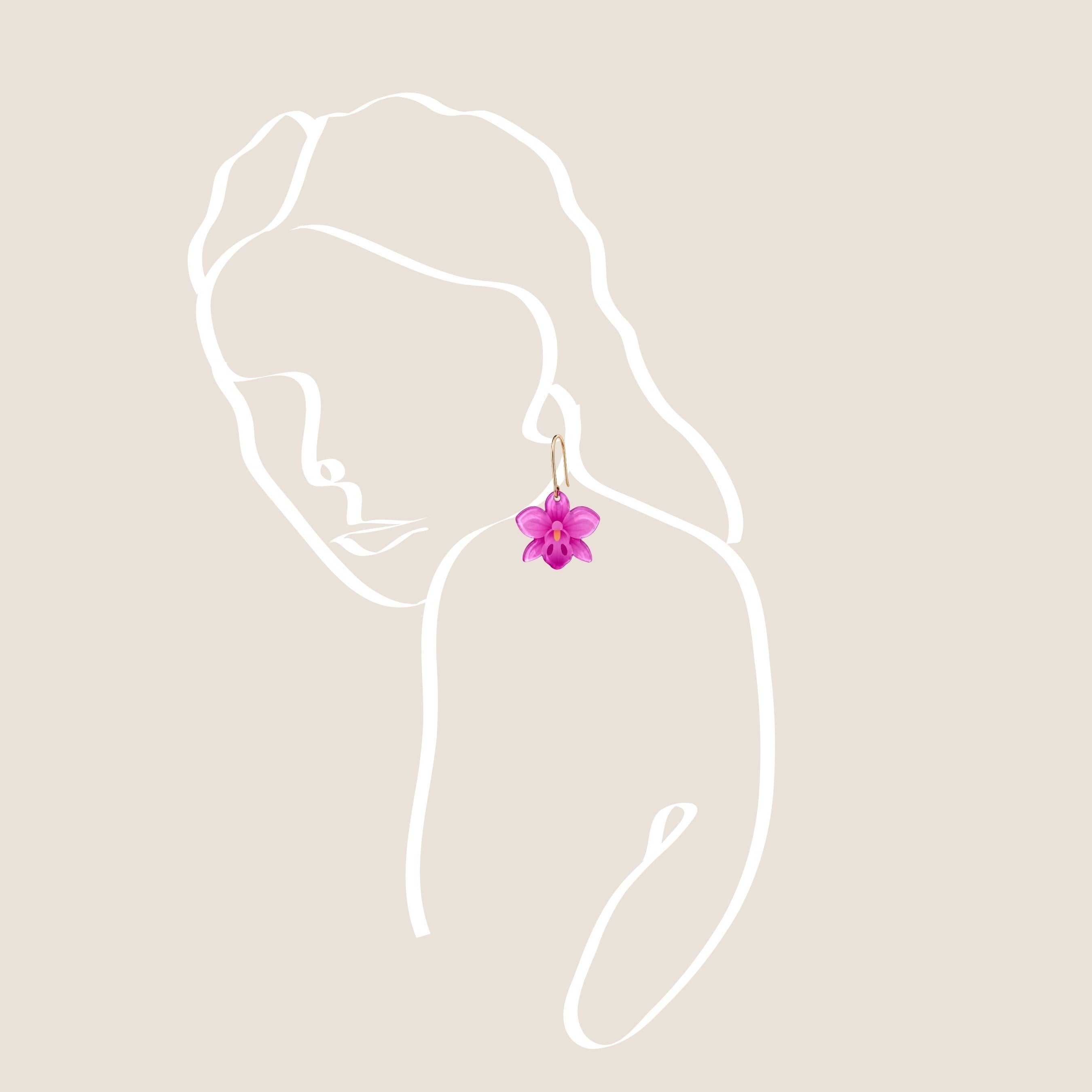 THE ANTECEDENT STORE | Pink Orchid Earrings | Stories Of Singapore