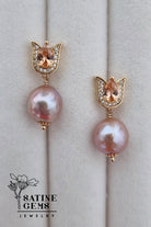 CREATIVE JEWELLERY STUDIO | Baroque Edison Pearls Ear Studs by Satine Gems Jewelry