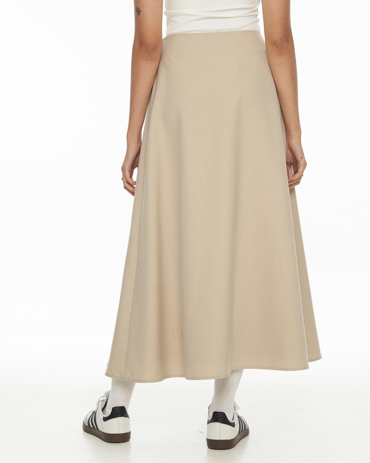 DRESSINGPAULA | Structured Twill Pleated Midi Skirt