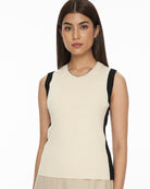 DRESSINGPAULA | 2-Tone Ribbed Knit Vest
