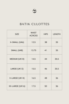 STUDIO GYPSIED | Batik Signature Culottes In Tumbuh Indigo