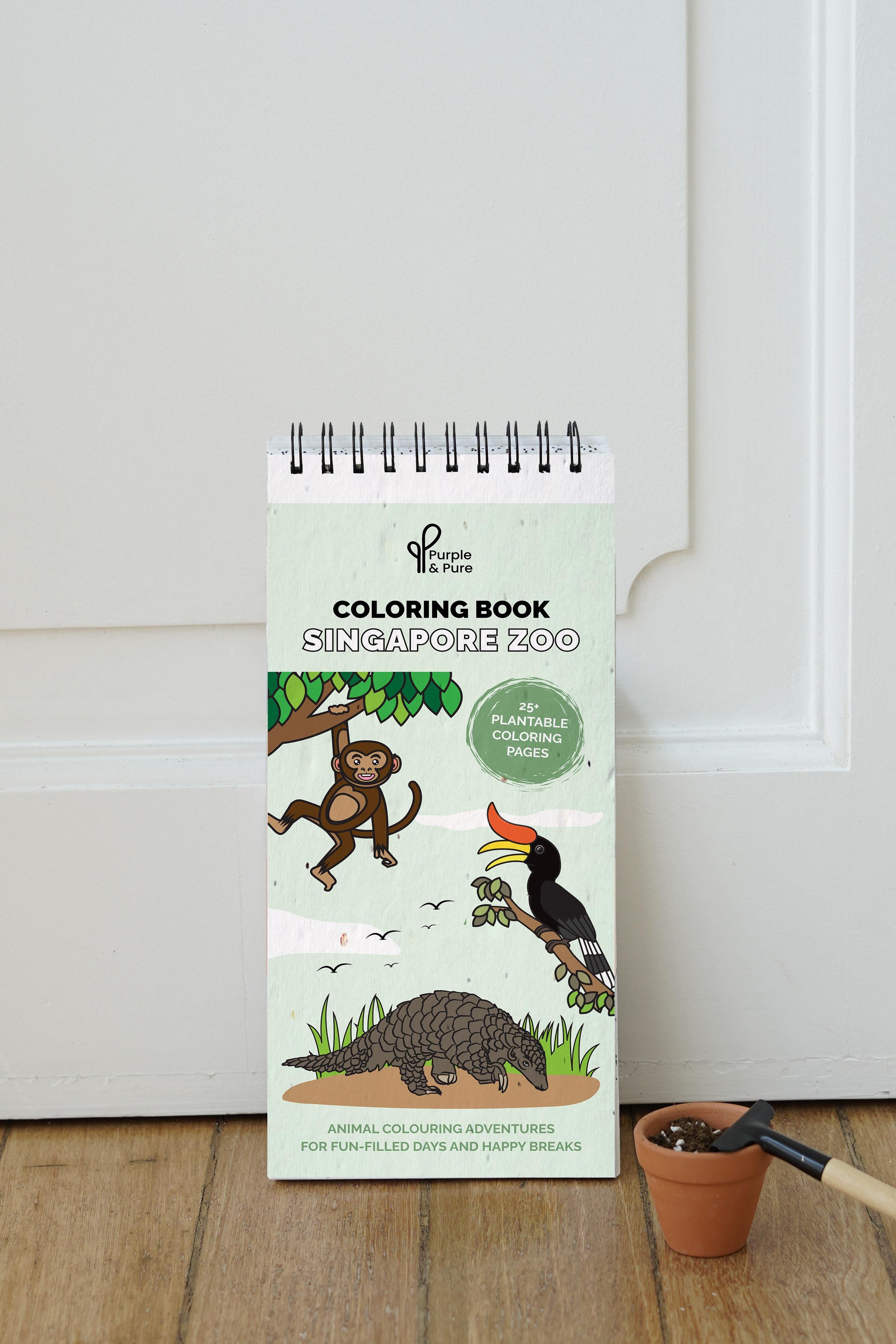 PURPLE & PURE | Singapore Zoo Plantable Colouring Book