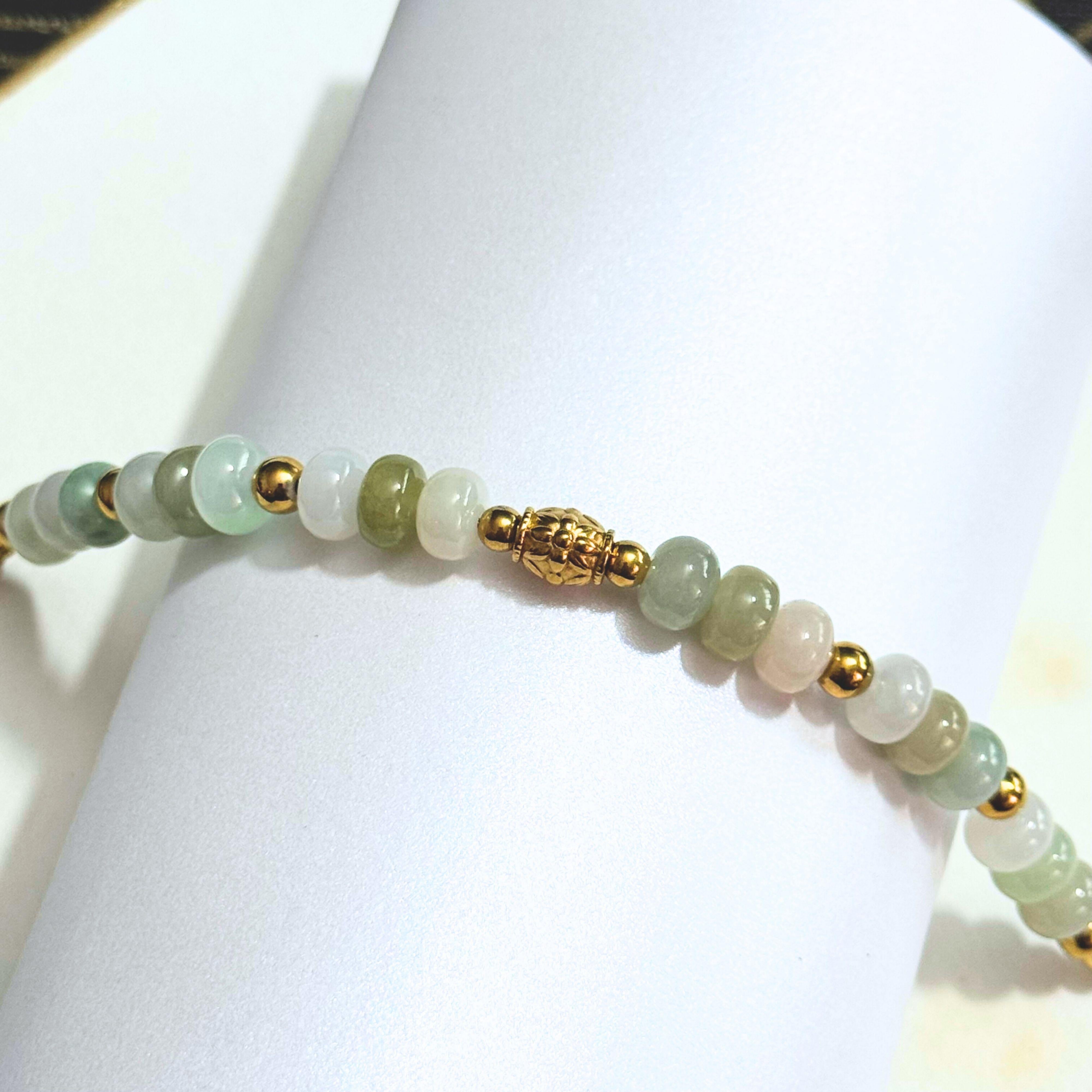 THE ANTECEDENT STORE | B - Burmese Jade Oval Flower Bracelet
