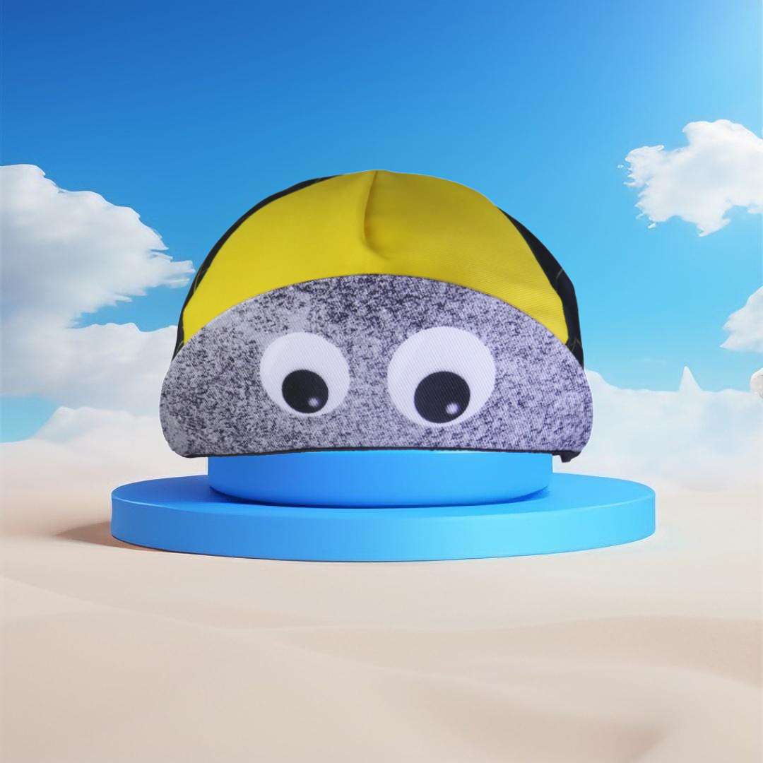 A DESIGN BY TAKACHYA | Cycling Cap - Googly Eyes Checkered Yellow