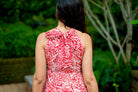 NIMBU | Singapore Short Halter Dress with Pockets in Red White
