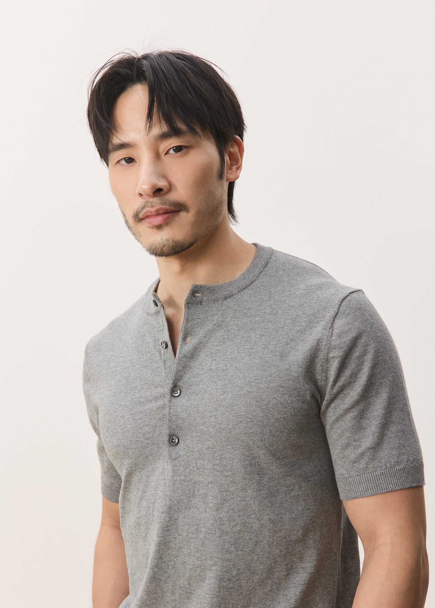 HOUSE OF HOUSE OF ANON PTE. LTD. | Sven Henley Knit Short Sleeve Top