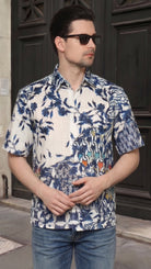KANZI COLLECTION | Indigo Art-Print Shirt