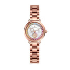 BLACK BY BLUE BRAVE | Cupid 28mm White Mother Of Pearl Dial Heart Shaped Hands Rose Gold Bracelet Watch