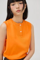 3EIGHTH | Musubi Henley Tank In Orange