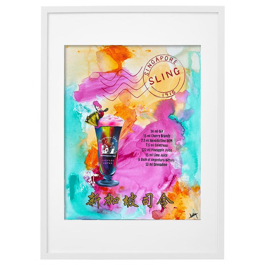 KELLY SER ATELIER | Not Just a Little Red Dot: Singapore Sling framed print