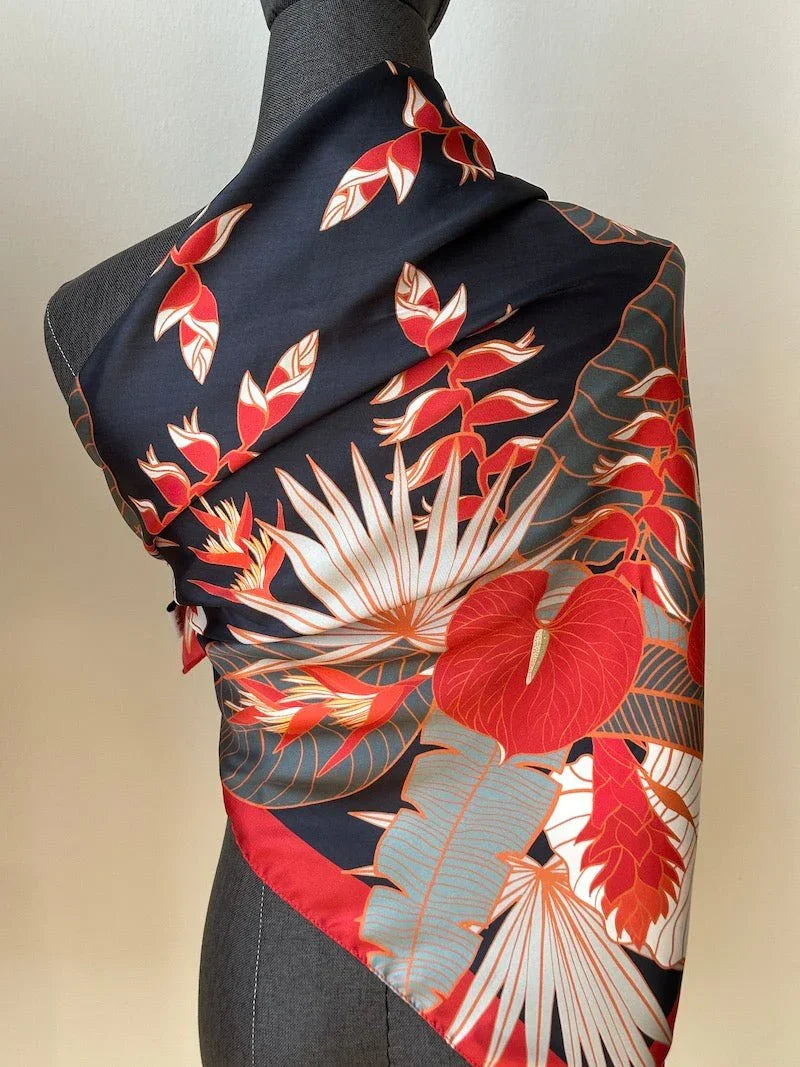 BINARY STYLE | Tropical Party Silk Scarf