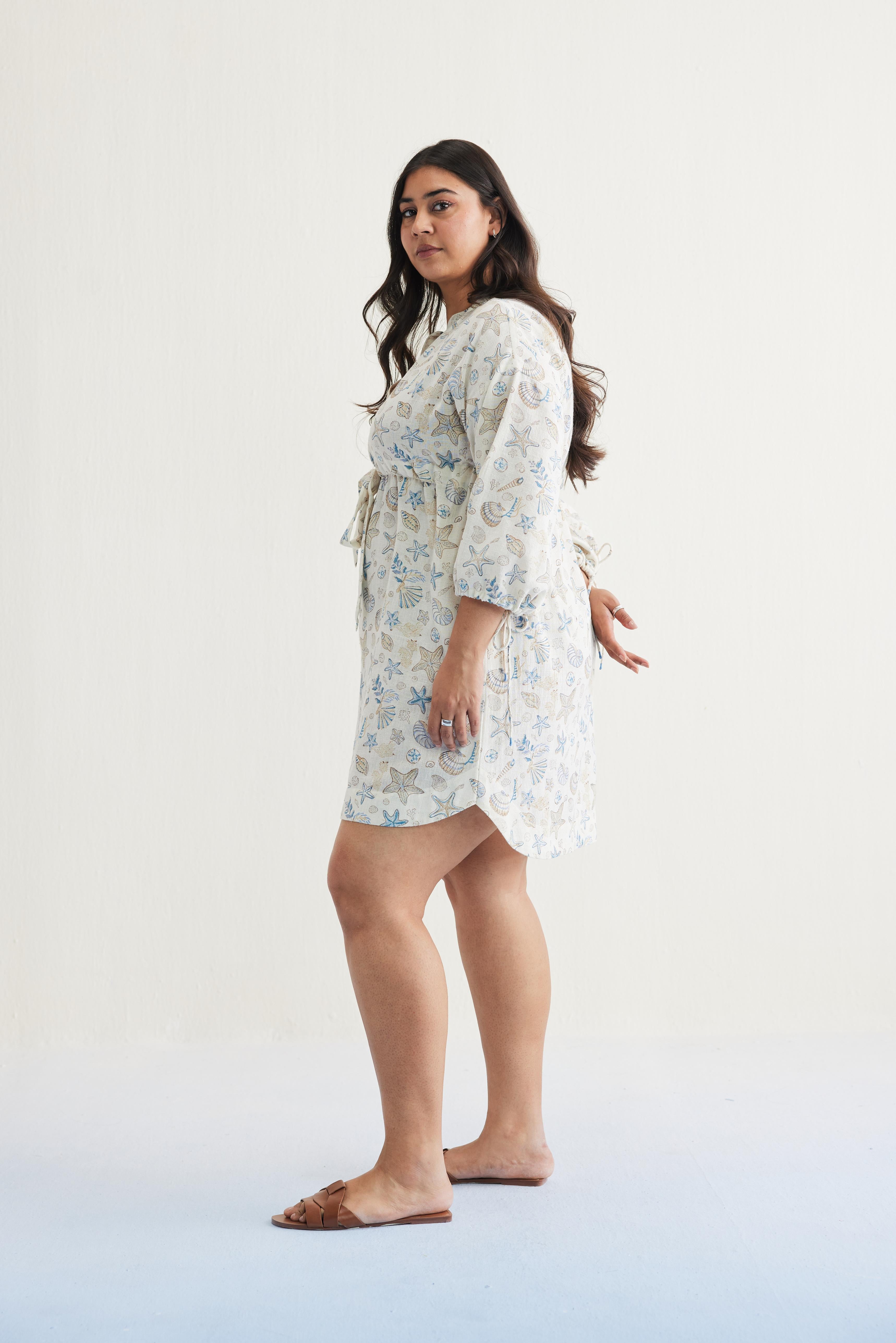 SUI | The Marine Handspun Handspun Handwoven Organic Cotton Short Dress