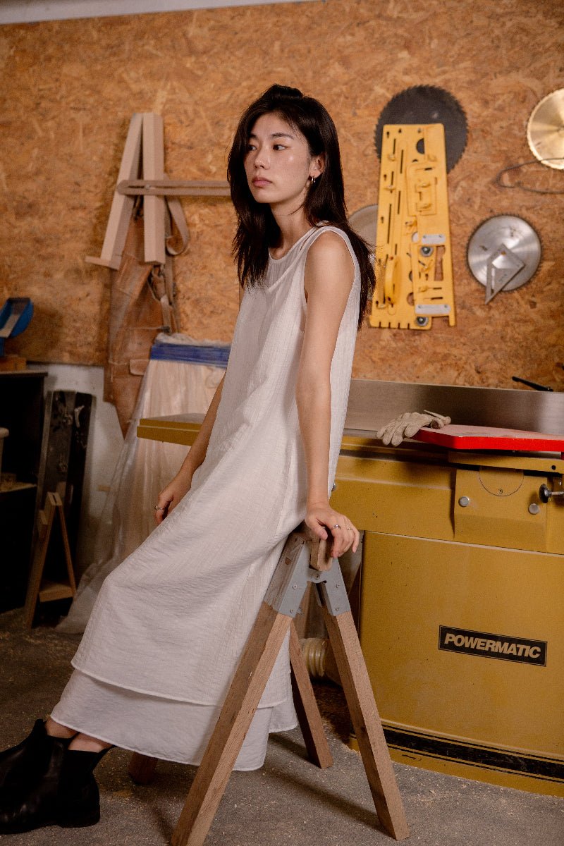 SAERO COLLECTIVE | Mok Textured Dress | White