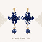 THE ANTECEDENT STORE | 吉祥结 | Statement Auspicious Knot With Kyanite Earrings