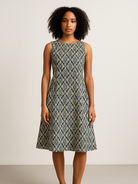 NIMBU | Isla Ikat Women A-Line Dress In Cotton