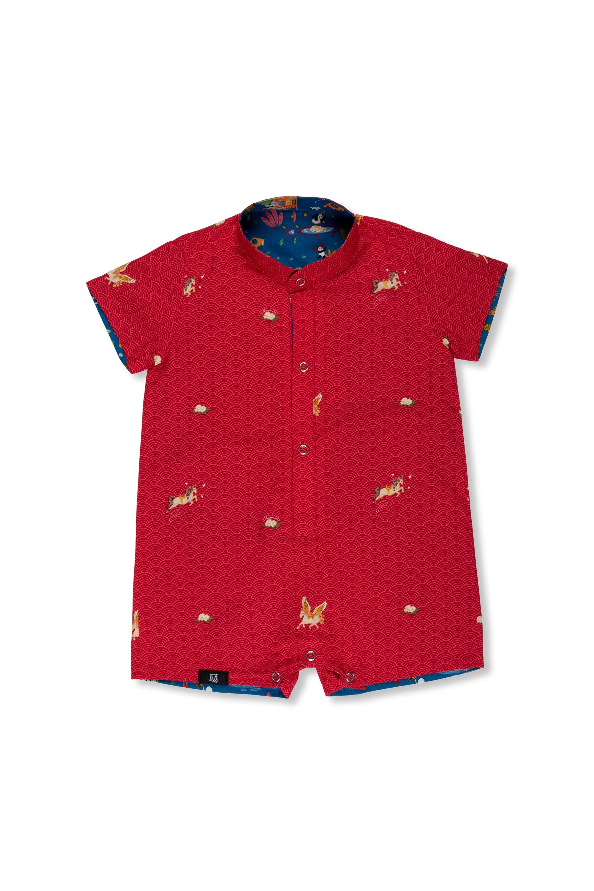 MAISON Q | Vivacious Miss Pony Reversible Boy Onesie