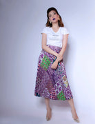 PHOTO PHACTORY | Peranakan Pleated Midi Skirt | Lavender
