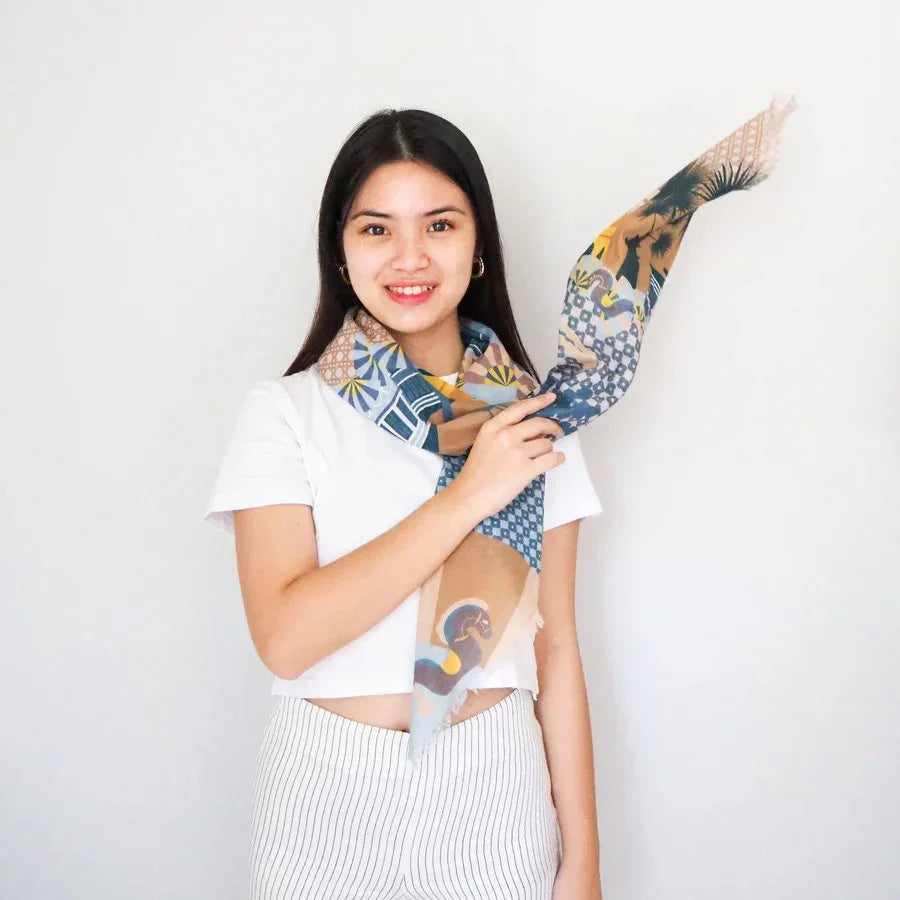 BINARY STYLE | Enchanted Kampong Glam 115x115cm Square Scarf