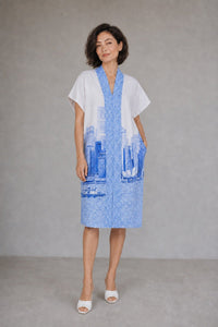 ANS.EIN | SINGAPORE SKYLINE Blue Nyonya Dress