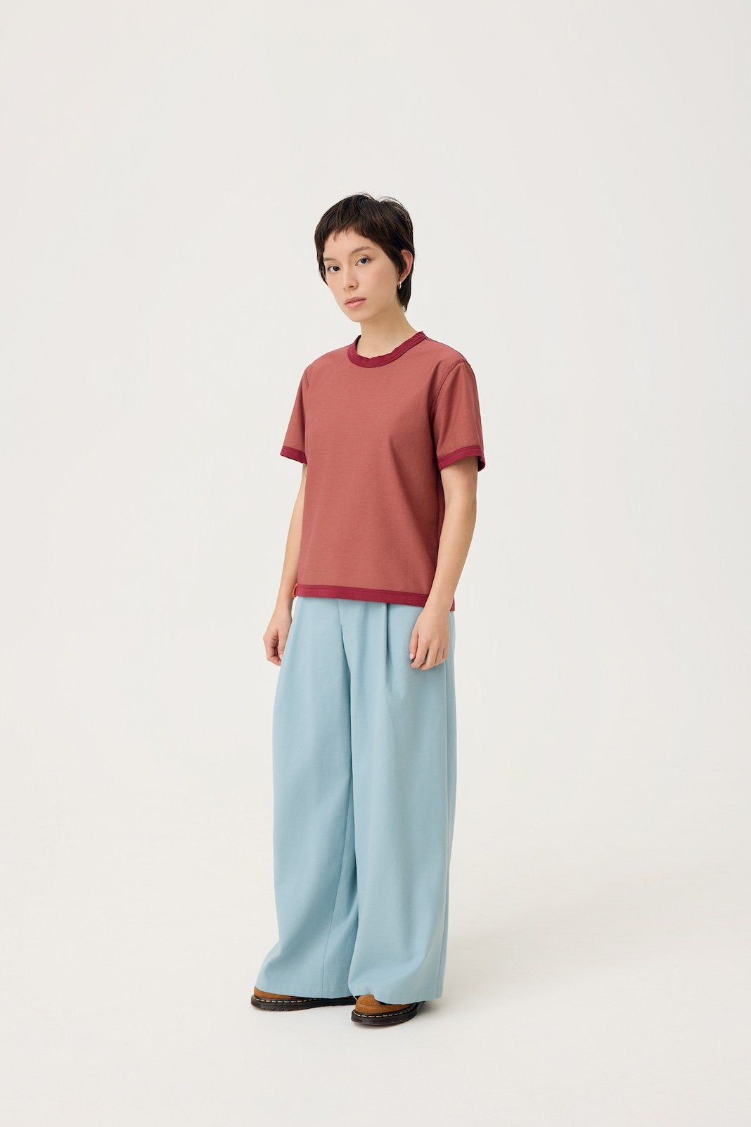 3EIGHTH | Everyday Reversible Tee in Burgundy & Sappanwood
